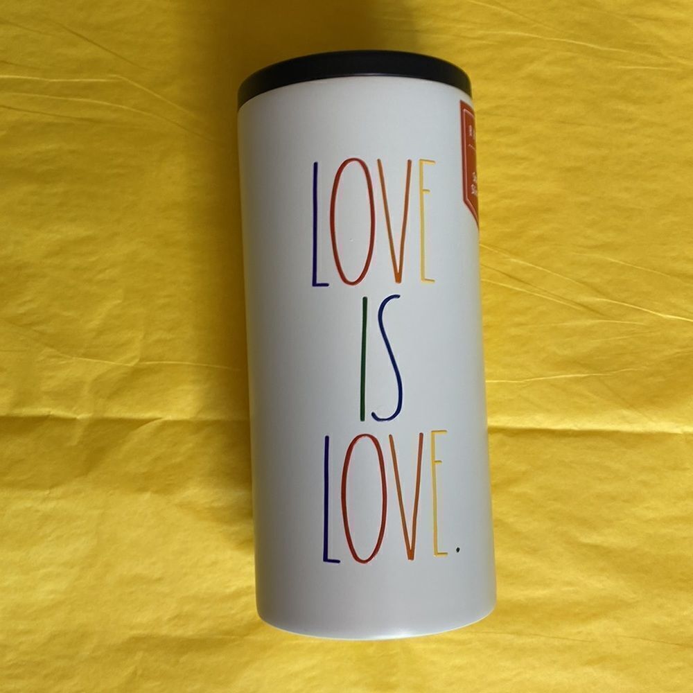 NWT- Rae Dunn- Love is Love- slim can insulated cooler 12oz